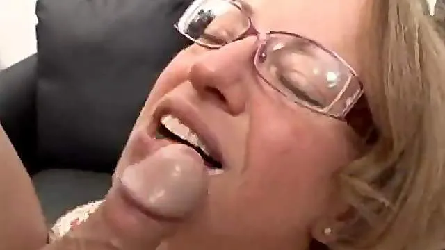 Nerdy milf blows and is fisted deeply