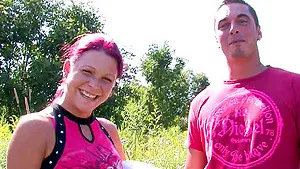 Amateur outdoors fucking in the woods with small tits babe Kylee