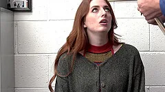 Amateur chick Aria Carson gets caught shoplifting and rides a dick