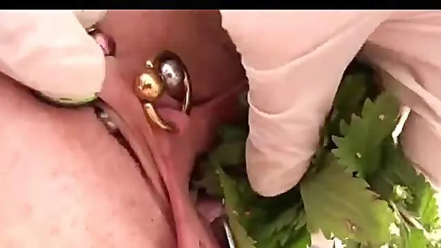 Kinky pierced pussy girl loves insertion play