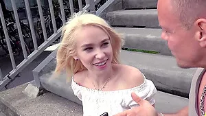 Blonde darling gets fucked hard outdoors in public - Arterya