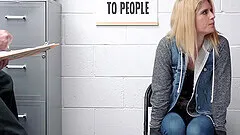 Amateur blonde Madison Haze is caught and gets fucked on the table