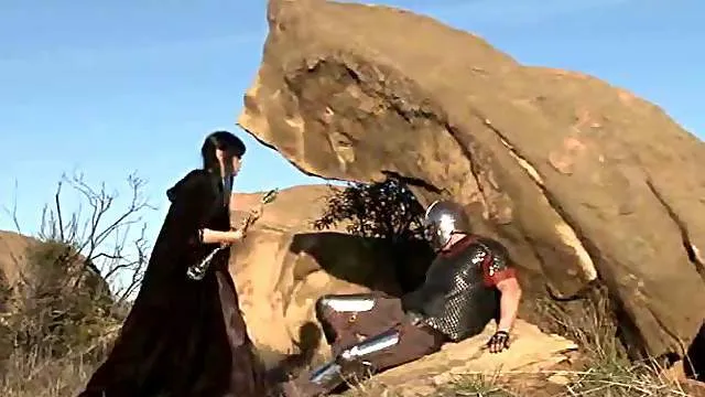 Elf sucks the cum out of his cock