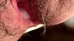 Hairy pussy close up creampie