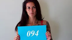 Tattooed Czech cougar on sex casting