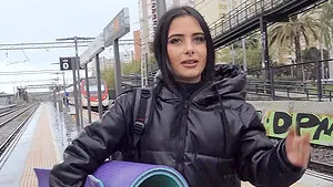 Maria Wars moans while getting fucked outdoors in public