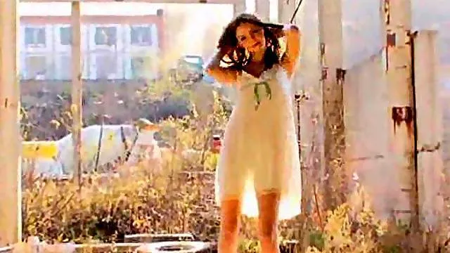 Stunning teen girl stripping outdoors