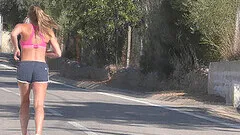 Slutty wife Eve loves running and working out while naked