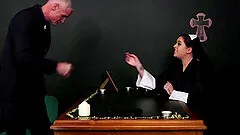 Priest gets blown by Bunny Love and her smoking hot girlfriends