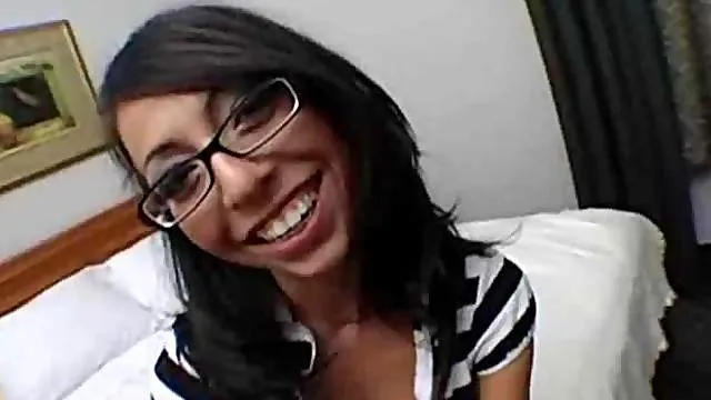 POV with a cute girl in glasses