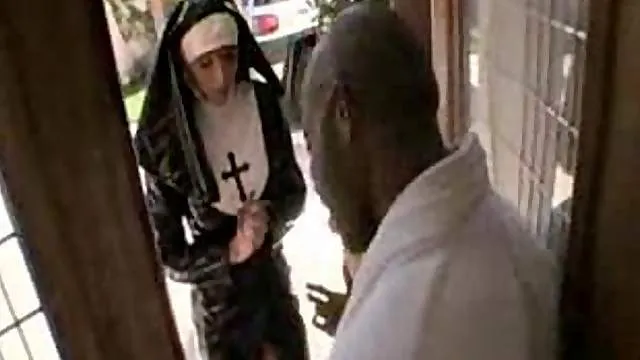 Nun is an interracial slut with pink hair