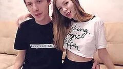 Cute Russian teen shows her boobs on webcam