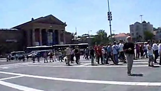 Girl has sex in a public square