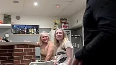 Close up video of blowjob contest between Lucy Blond and Alisha Renata