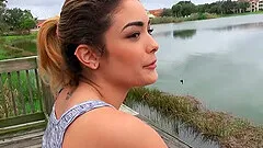 Quickie fucking in the car with cum in mouth for Sophia Ducati