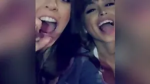 FFM threesome in the back of a car - Abbie Maley & Riley Reid