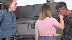 Cuckold boyfriend watches Amalia Davis riding another dick