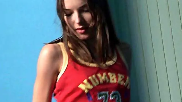 Extremely thin girl with sexy ass stripping