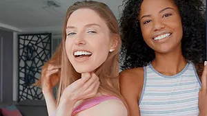 Interracial FFM threesome with Romy Indy & Jayla De Angelis