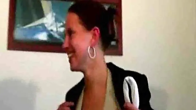 Girl in a halter top on the casting couch