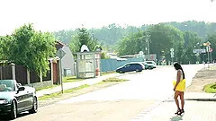 Wild outdoors fucking on a car with stunning brunette Nicole Love