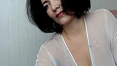 Hot wife striptease on webcam