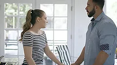 Nice lovemaking with desirable wife Bobbi Dylan in the kitchen