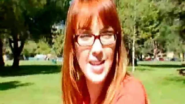 Redheaded teen in glasses pounded hard