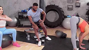 Lady Gang and Adriana Rys enjoys during interracial FFM threesome