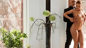 Blonde Cherry Kiss enjoys while sucking her sugar-daddy's dick