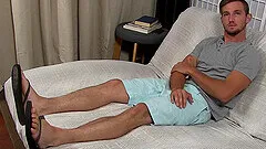 He loves to masturbate while his older neighbor licks his feet