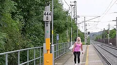 Lena Reif gets nailed at a bus station by a stranger and loves it