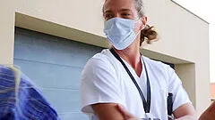 Gina Varney takes a huge sticky facial after getting nailed by her man