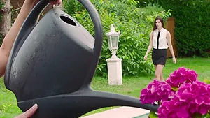 Outdoor lesbian fingering with mature Lina Luxa & Valentina Babe