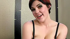 Lesbian babes play with a strapon and a purple vibrator. HD video