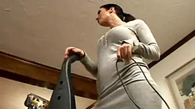 Mom in a sweater dress and boots is fucked