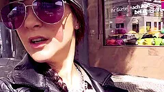 German instagram girl at public pick up date