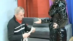 Domina in Latex  men slaves embarrassingly public