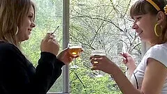 College girls make Blowjobs and Doggystyle Fuck after Graduation