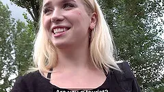 Outdoor fucking with desirable blonde Vera Jarw who loves cum