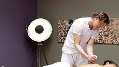 Skinny hottie Andreina DeLuxe massaged and fucked by a stranger