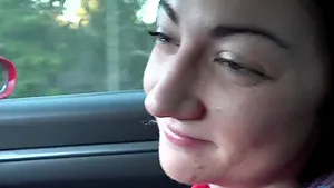 Sucking a dick in the car pleases Lily Adams more than anything else