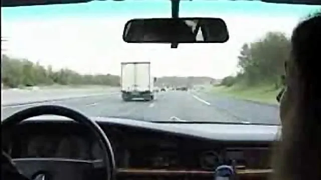 Dogging girl sucking cock right out of her car