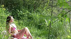 Sweet babe with small tits gets fucked by the lake - Marchy Rock