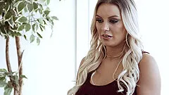 Outdoor fucking on a chair ends with a cumshot for Kenzie Taylor