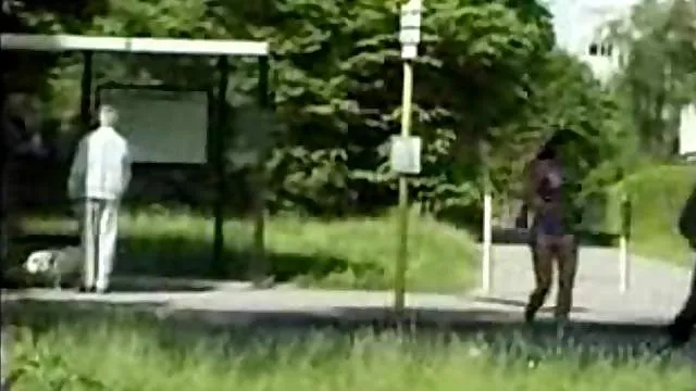 Couple walking around town fucking in public