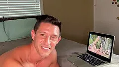 Outdoors fucking in the local forest with two handsome gay lovers