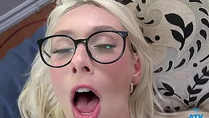 Blonde college chick enjoys while sucking a dick - Kay Lovely