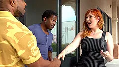 Interracial ass fucking between two black dudes and Lauren Phillips