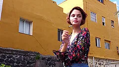 Redhead Ariela loves to be flimed while masturbating in the woods